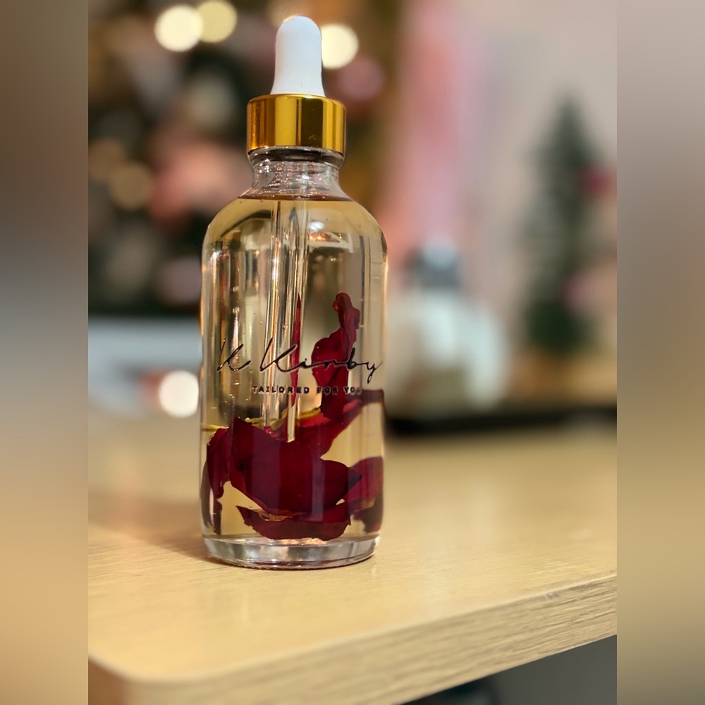 Gold-Capped Floral Infused Bottle